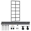 vidaXL Schuifdeur met beslag 90x205 cm aluminium en ESG-glas