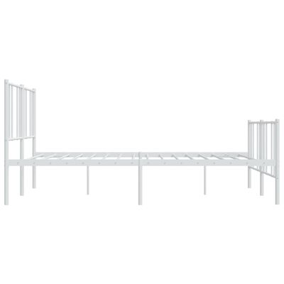 vidaXL Bedframe met hoofd- en voeteneinde metaal wit 200x200 cm