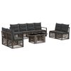 vidaXL Tuinbankenset 9 st Grijs en Donkergrijs poly rattan