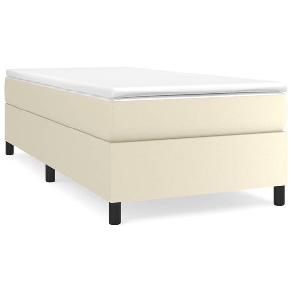 vidaXL Boxspring bed kunstleer cr&egrave;mekleurig 100x200 cm