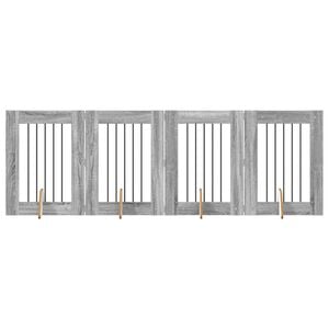 vidaXL Hondenhekje met standaards 4 pcs Grijs sonoma 60 x 80 cm