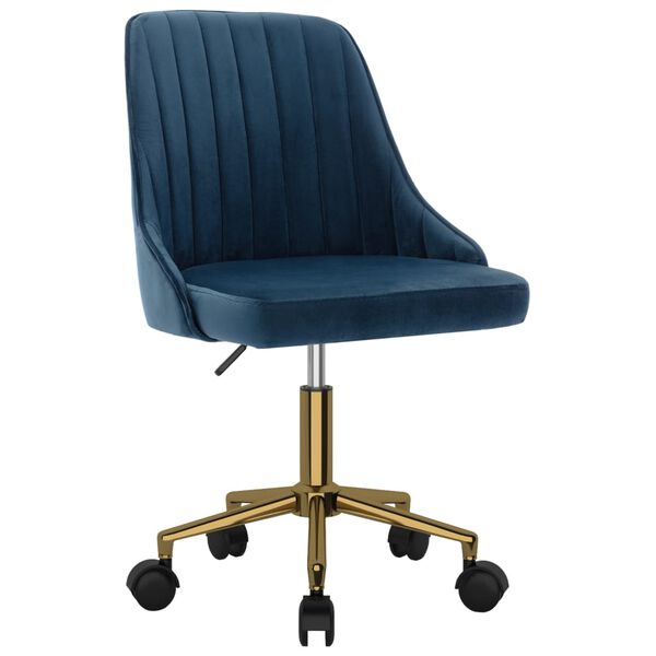 vidaXL Eetkamerstoelen draaibaar 4 st fluweel blauw