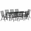 vidaXL Tuin eettafelset 9 st Antraciet Gepoedercoat staal