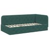 vidaXL Hoekbedframe met matras Donkergroen 90 x 190 cm Fluweel