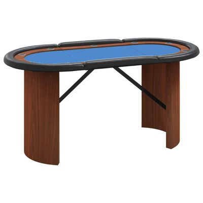 vidaXL Pokertafel voor 10 spelers 160x80x75 cm blauw