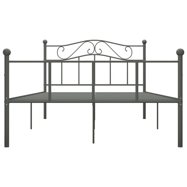vidaXL Bedframe metaal grijs 140x200 cm