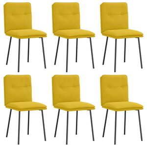 vidaXL Eetkamerstoelen 6 st fluweel geel