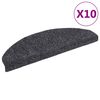 vidaXL Trapmatten Zelfklevend 10 st 65x21x4 cm Donkergrijs Halfrond Groot