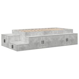 vidaXL | Opbergbedframe | met opslag Beton Grijs 80 cm Bewerkt hout