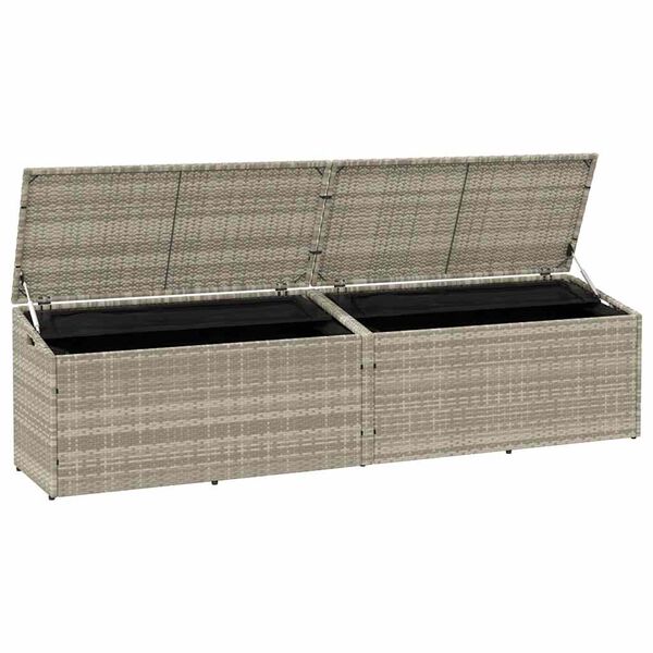 vidaXL Tuinbox 220x50x58 cm poly rattan lichtgrijs
