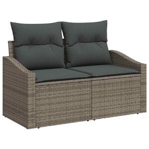 vidaXL Bankstel 7 st Grijs poly rattan