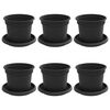 vidaXL Plantenpotten 6 pcs Zwart &Oslash; 12,5 x 10 cm Kunststof