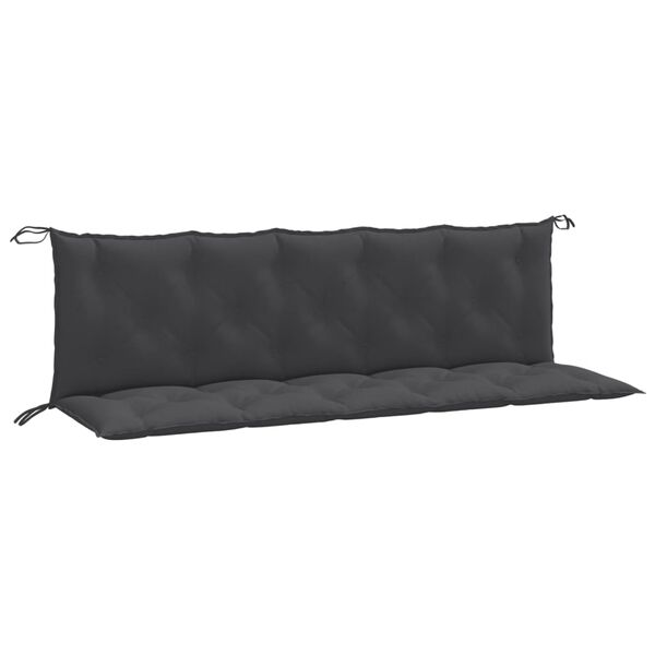 vidaXL Tuinbankkussens 2 st 180x50x7 cm stof gem&ecirc;leerd antracietkleur