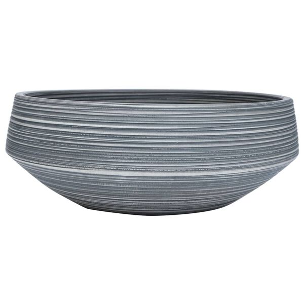 vidaXL Opzetwasbak rond Φ41x14 cm keramiek grijs
