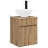 vidaXL Wandgemonteerde wastafelmeubel Artisanaal eiken 39 x 35 x 63 cm