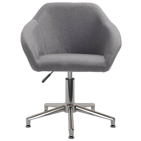 vidaXL Eetkamerstoelen draaibaar 2 st stof lichtgrijs