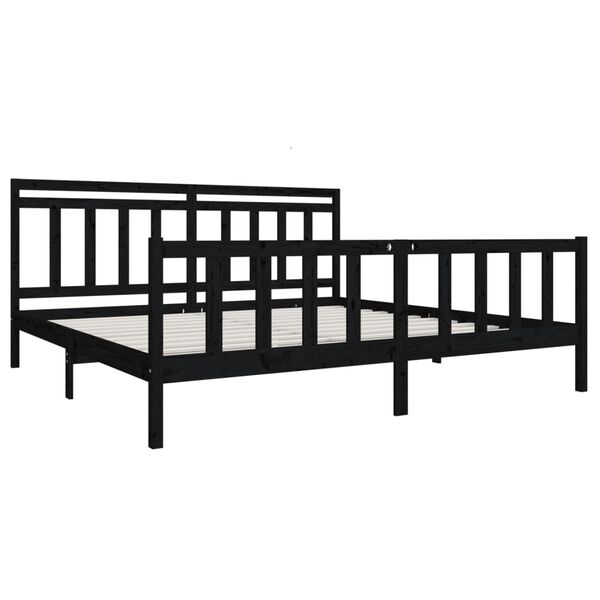 vidaXL Bedframe massief hout zwart 200x200 cm