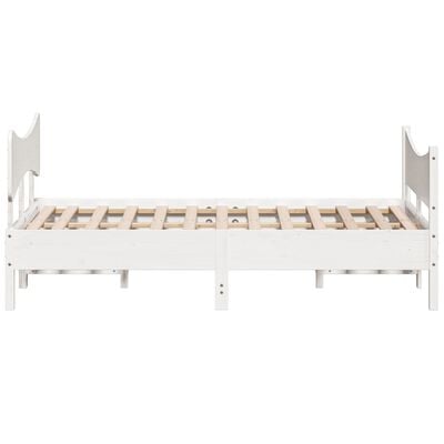 vidaXL Bedframe zonder matras massief grenenhout wit 160x200 cm