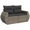 vidaXL 5-delige Loungeset met kussens poly rattan grijs