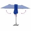 vidaXL Tuinparasol Azurblauw 370 x 197 x 239 cm Polyester en Aluminium