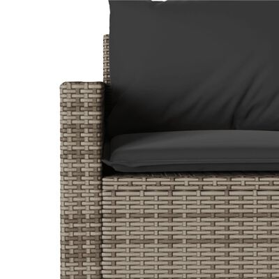 vidaXL 6-delige Loungeset met kussens poly rattan grijs