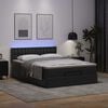 vidaXL Bed poef met matrassen en LED's 140x200cm kunstleer zwart