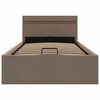 vidaXL Bedframe met hydraulische opslag en LED stof taupe 90x200 cm