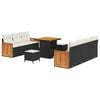 vidaXL Tuin Sofa Set met kussen met opslag 10 pcs Zwart en cr&egrave;me
