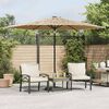 vidaXL Parasol met LED's en stalen paal 288x288x225 cm bruin