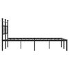 vidaXL Bedframe met hoofdbord metaal zwart 160x200 cm