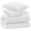 vidaXL Dekbed met Kussens met kussen 3 pcs Wit Microvezel