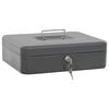 vidaXL Cash Box met slot Donkergrijs 30 x 24 x 9 cm Staal