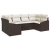 vidaXL Tuinbankenset 6 st Bruin en Cr&egrave;me poly rattan