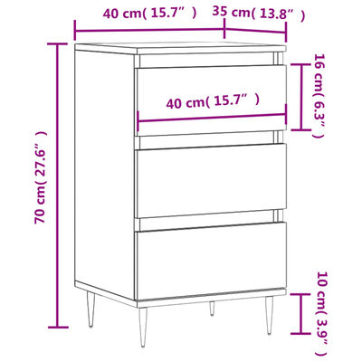 vidaXL Dressoir 40x35x70 cm bewerkt hout betongrijs