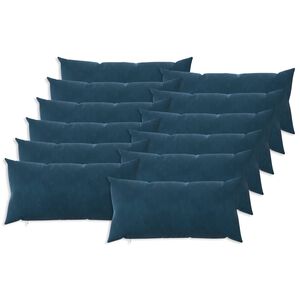 vidaXL Kussen met kussen HEERLEN 12 st Blauw fluweel