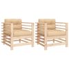 vidaXL Tuinstoelen 2 st met kussens massief grenenhout