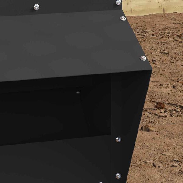 vidaXL Kip voerbak Zwart 20 x 25 x35 cm Koudgewalst Staal