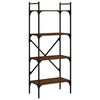 vidaXL Boekenkast 4-laags 56x31,5x138,5 cm bewerkt hout bruineiken