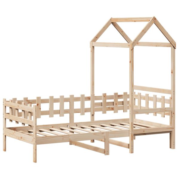 vidaXL Slaapbank met huisje 80x200 cm massief grenenhout