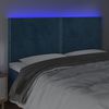 vidaXL Hoofdbord LED 160x5x118/128 cm fluweel donkerblauw