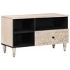 vidaXL TV-kast Wit 80 x 33,5 x 46 cm Massief Mango Hout