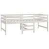 vidaXL Bed halfhoog massief grenenhout wit 90x200 cm