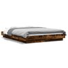 vidaXL Bedframe met LED-verlichting gerookt eikenkleurig 120x190 cm