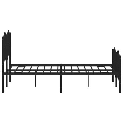 vidaXL Bedframe met hoofd- en voeteneinde metaal zwart 120x190 cm