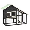 vidaXL Konijnenhok 140x63x120 cm massief vurenhout grijs en wit