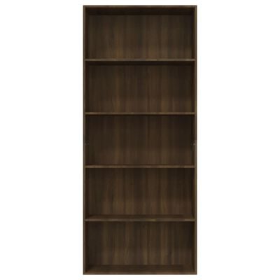 vidaXL Boekenkast 80x30x189 cm bewerkt hout bruin eikenkleur