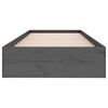 vidaXL Bedframe massief hout grijs 75x190 cm
