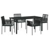 vidaXL Tuin eettafelset 5 st Zwart PE Rattan
