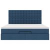 vidaXL Ottoman bed met matras en LED's 180x200cm stof blauw