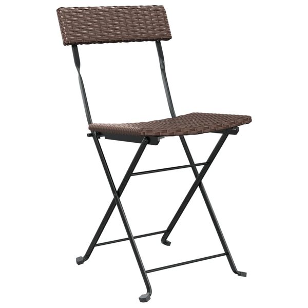 vidaXL Bistrostoelen 4 st inklapbaar poly rattan en staal bruin